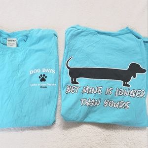 2 Lake Of The Ozarks Tees Blue Dog Days Bet Mine Is Longer Than Yours T-Shirt L